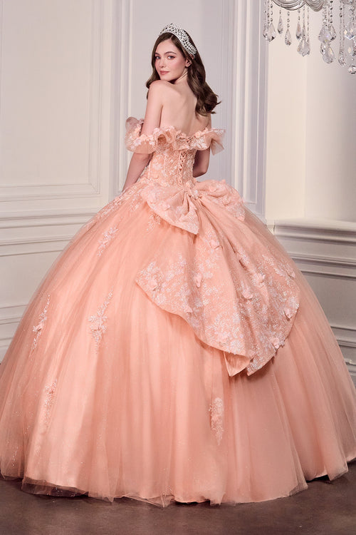 3D Floral Off Shoulder Ball Gown