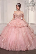 Off Shoulder Ball Gown with Mini Skirt by Ladivine 15742