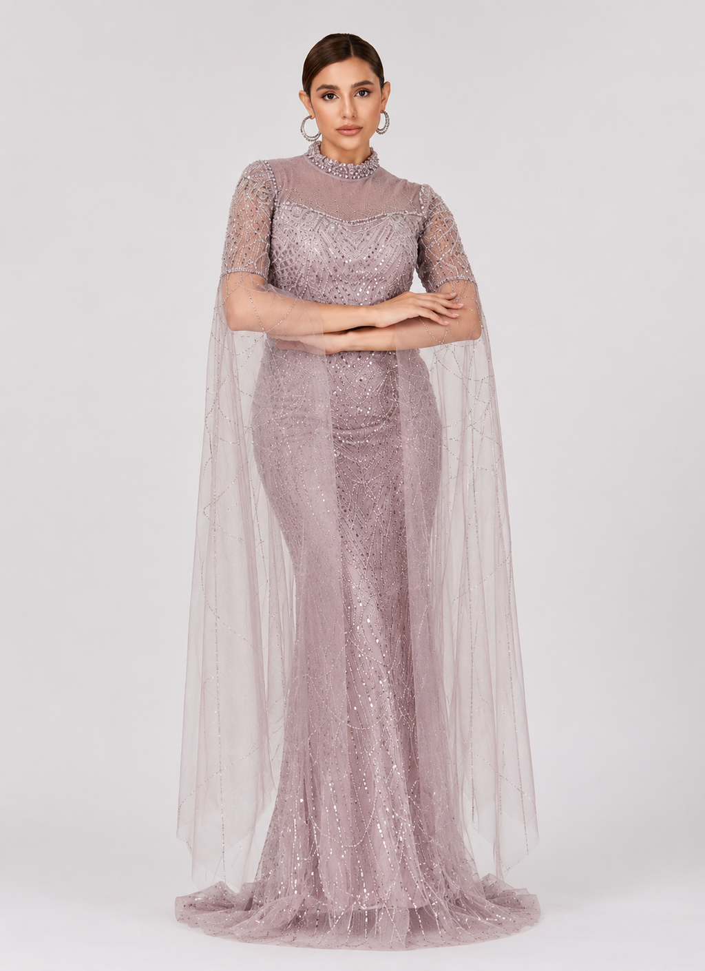 Women's Pink Sequin Mermaid Bodycon Evening Gown
