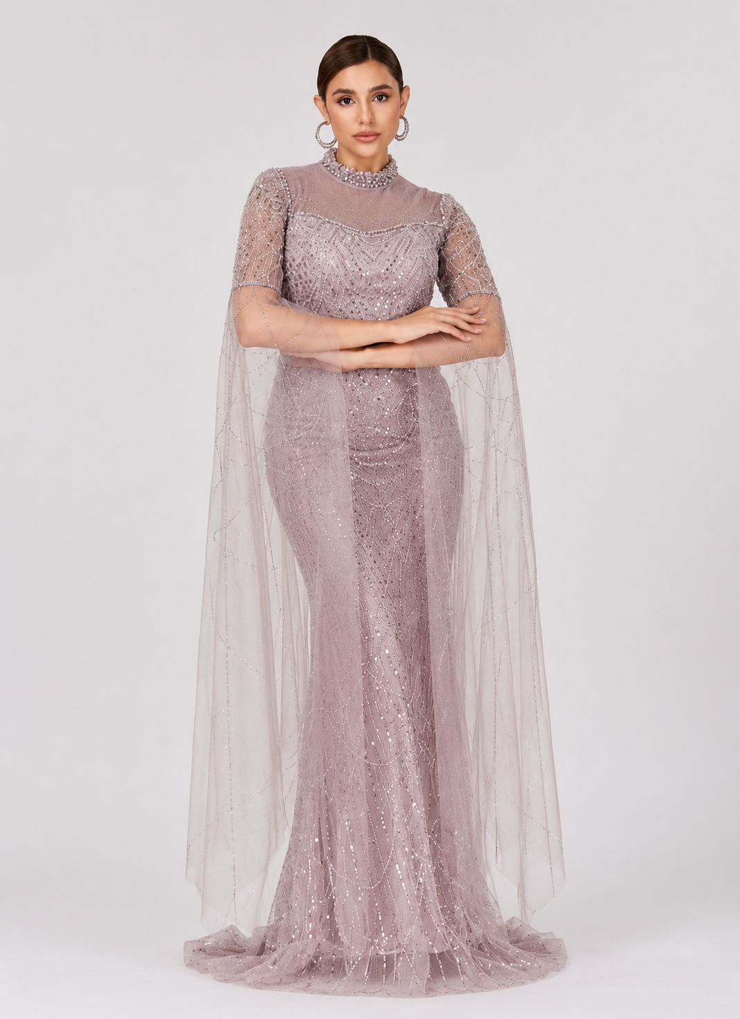 Women's Pink Sequin Mermaid Bodycon Evening Gown