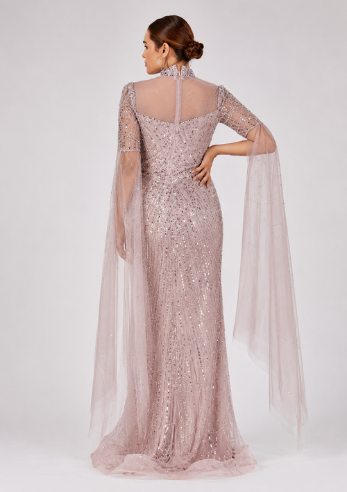 Women's Pink Sequin Mermaid Bodycon Evening Gown
