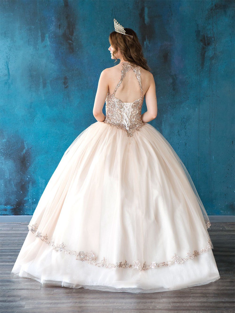 Embroidered Halter Quinceanera Dress by Calla SYL-19016