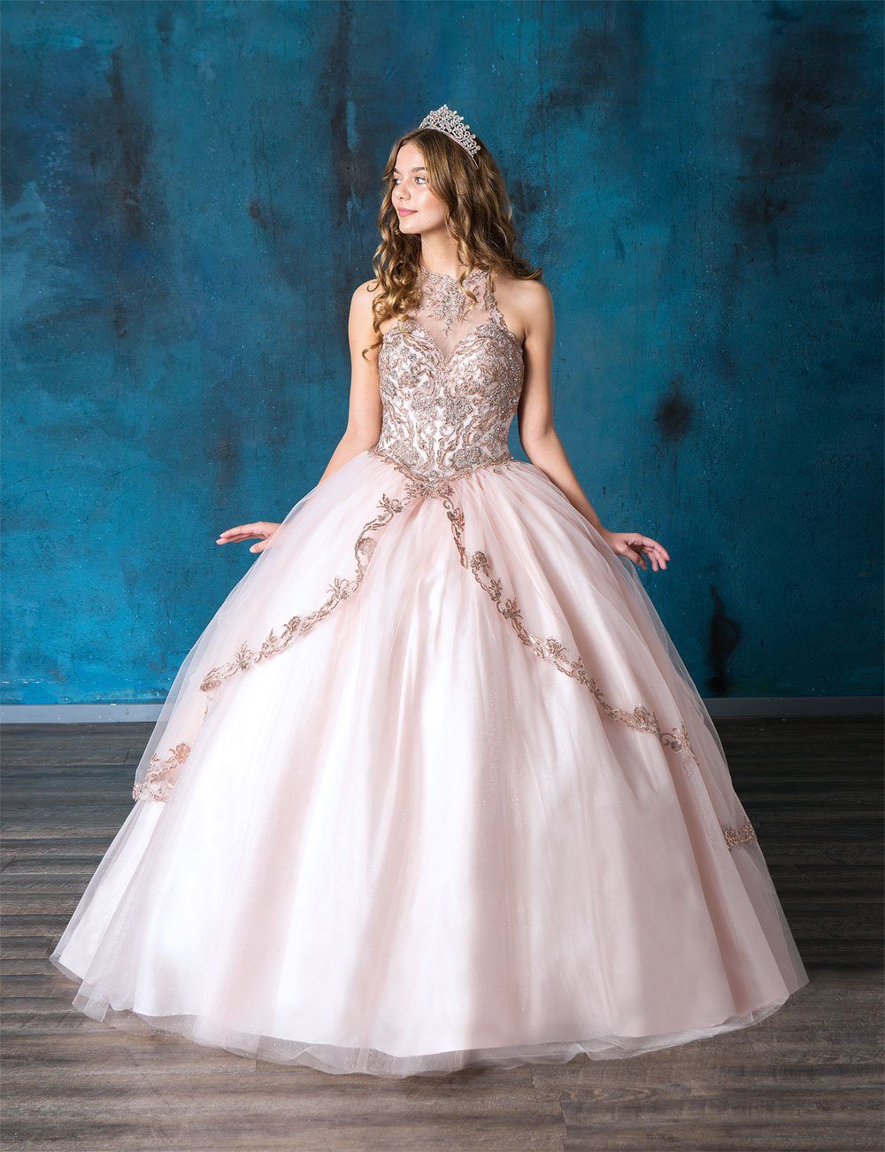 Embroidered Halter Quinceanera Dress by Calla SYL-19016