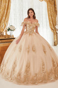 Glitter Print Off Shoulder Ball Gown