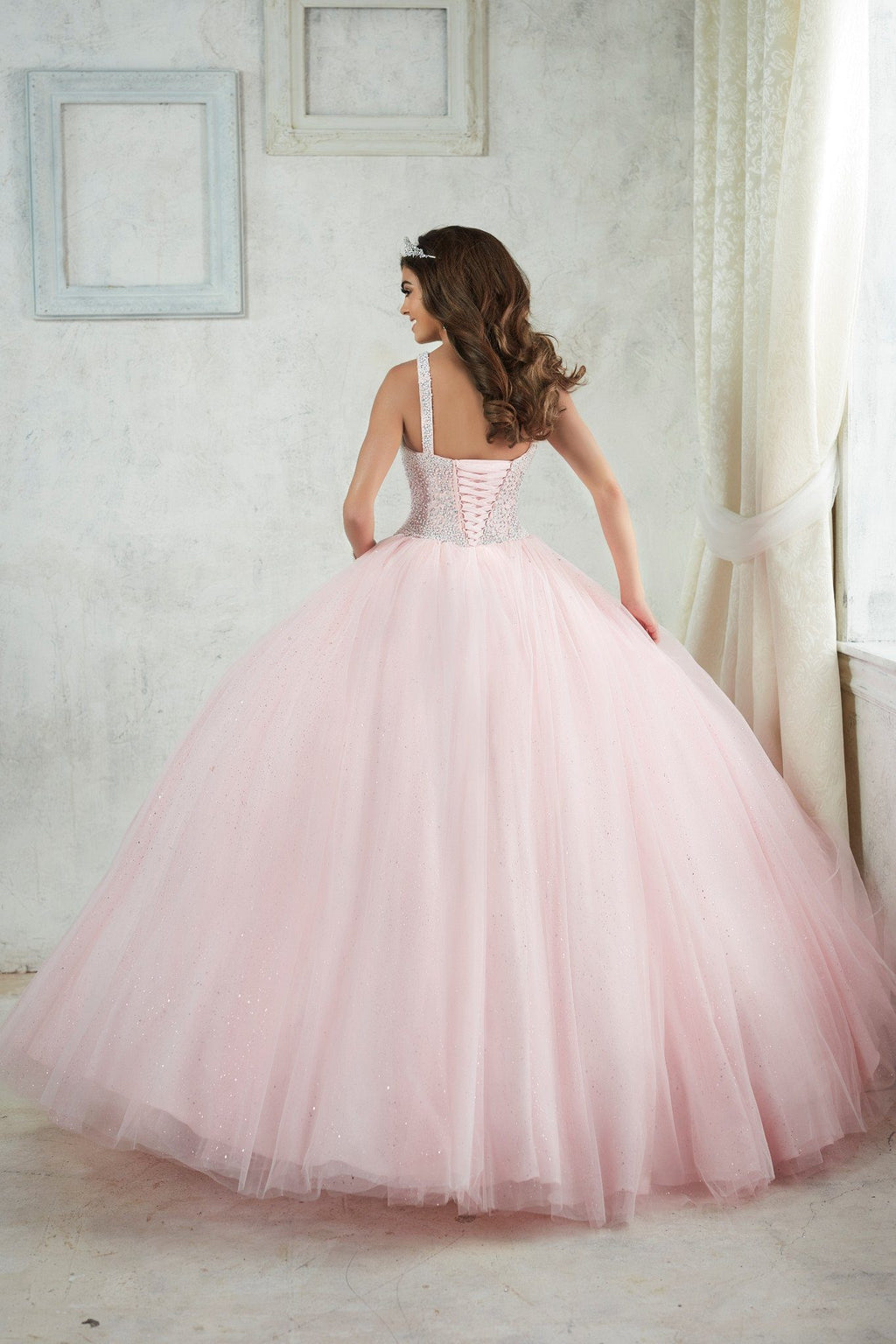 Pearl Beaded Halter Dress by House of Wu Fiesta Gowns 56318